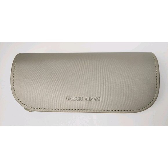 Georgio Armani Silver/Cream Lined Snap Close Eyeglass Sunglass Case - Picture 1 of 11